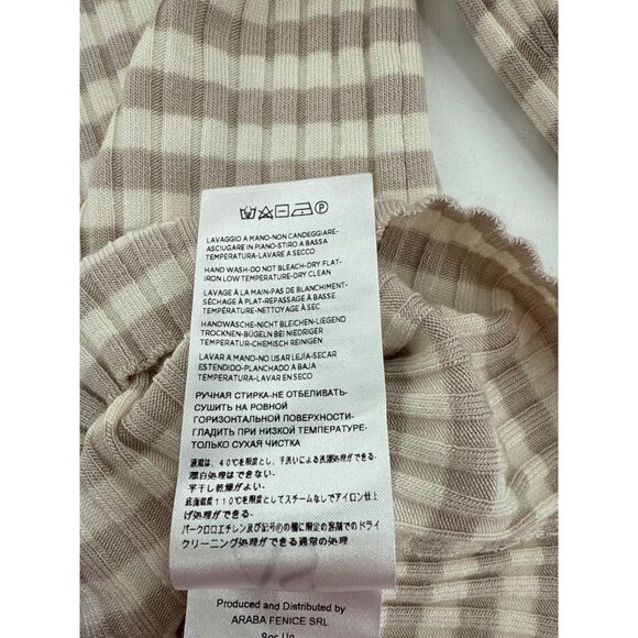 Anna Seravalli Ribbed Checkered Beige & White Turtleneck Sweater Medium - Picture 7 of 7